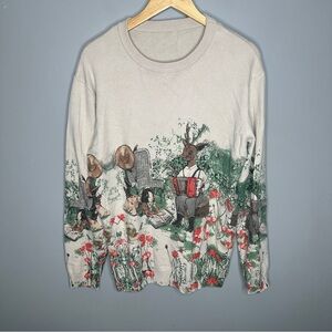 SHEIN Cream Sweater with Nature Print